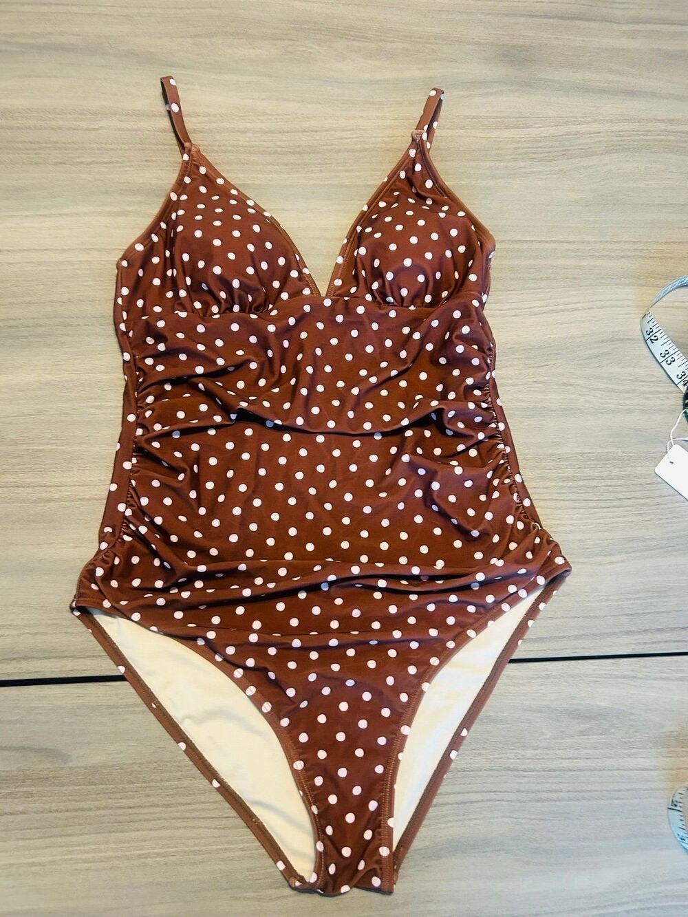 Women’s Brown Polka Dot One Piece Size Large